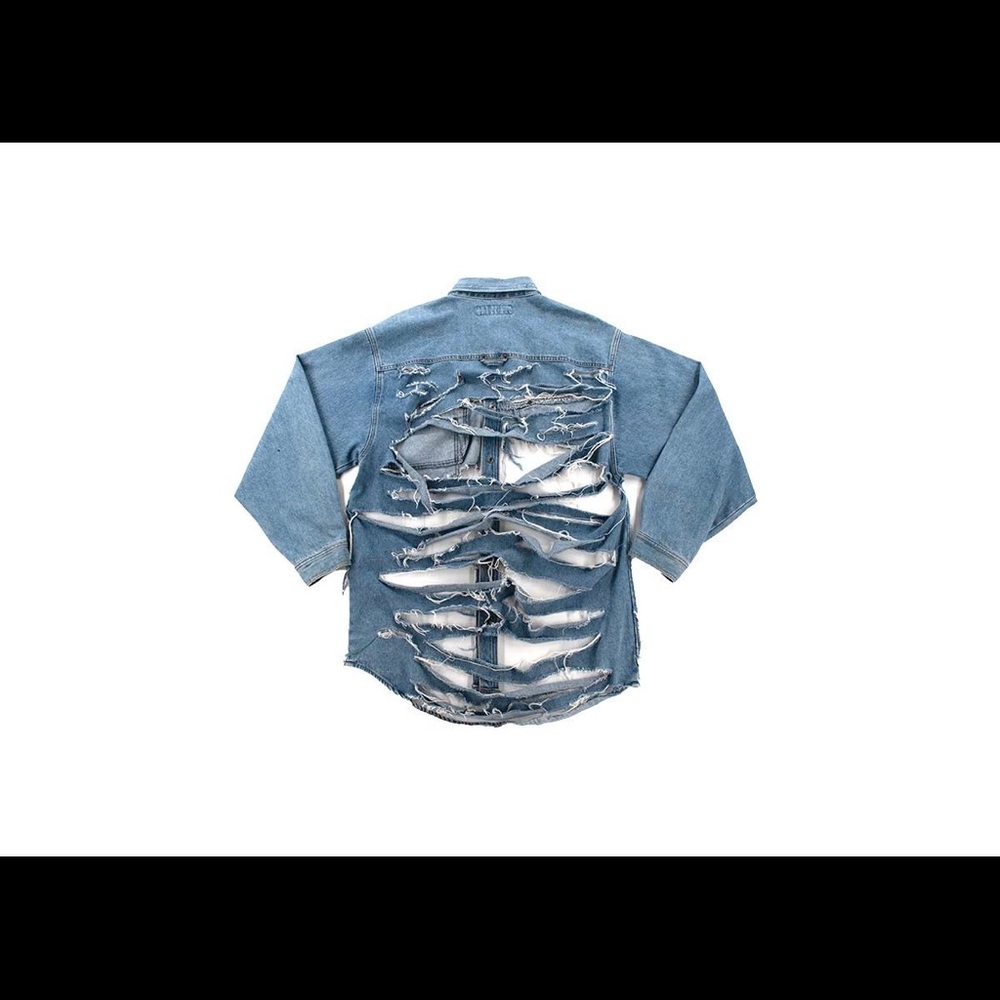 Custom Made Unisex Denim Button Up Size Large - image 2